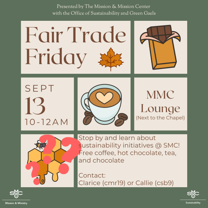 Image promoting Fair Trade Friday on September 13 from 10am-12pm