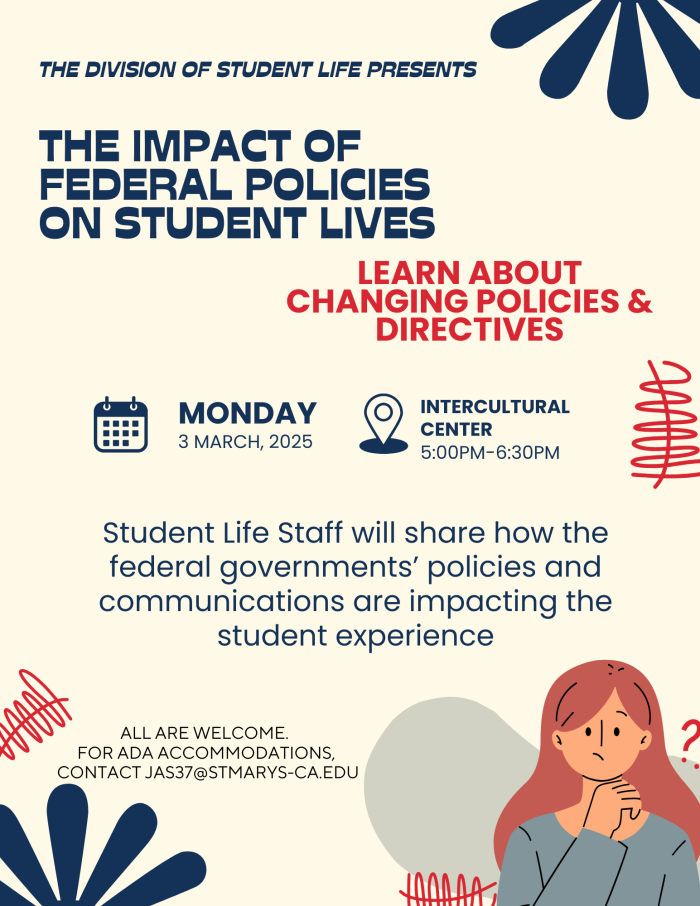 Impact of Federal Policy on Students March 3 5-6:30pm in the IC