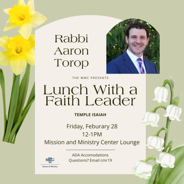 Lunch with a faith Leader - Rabbi Aaron