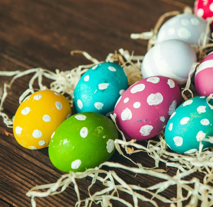 coloful painted eggs