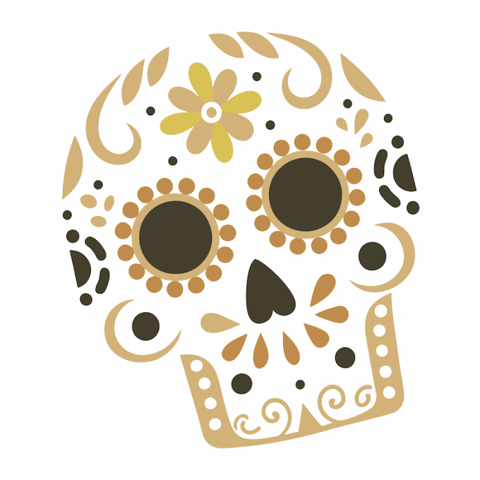 an illustration of a decorative skull