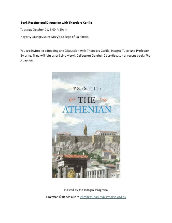 Integral Program-Carlile Book Reading Event Oct. 21, 3-4:30pm