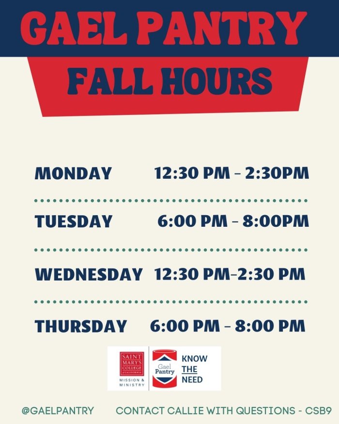 GaelPantry fall hours