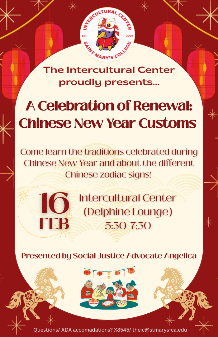 Red background with red chinese lanterns. Golden horses on the bottom to depict the year of the horse. A picture of a family celebrating chinese new uyear.