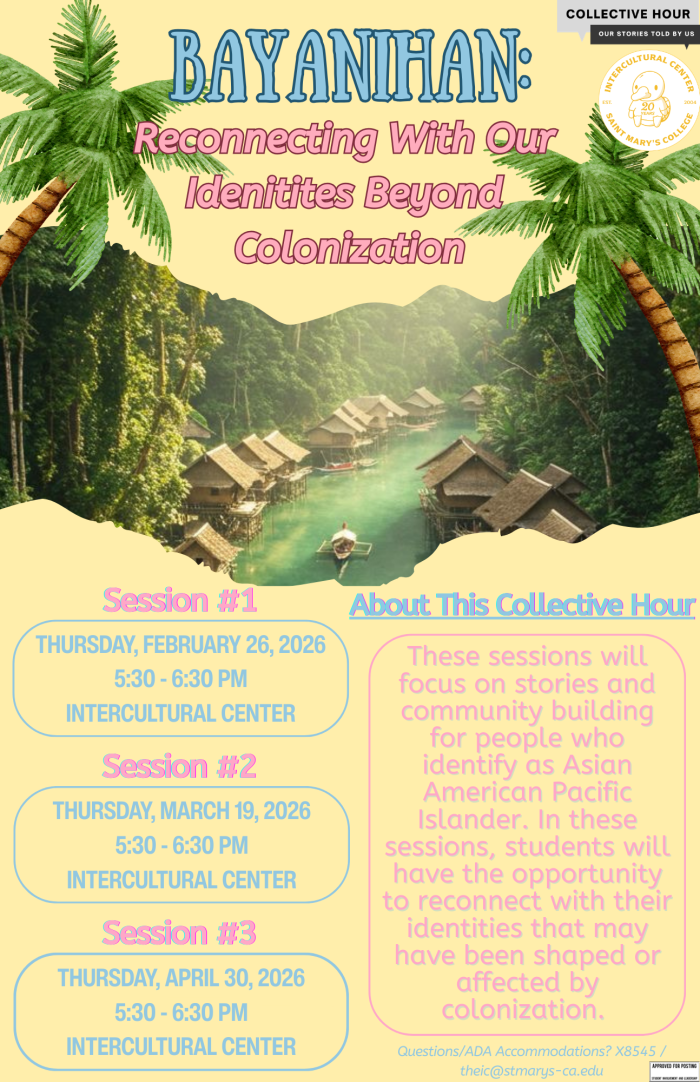 Soft yellow background with pictures of coconut tree and a river with Nipa houses