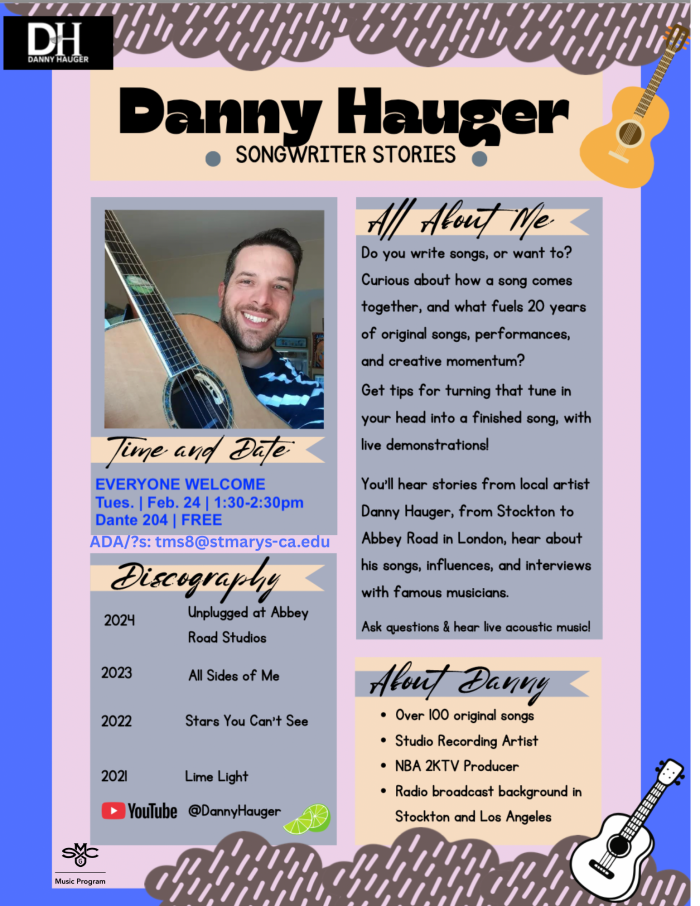 Danny Hauger songwriting flyer