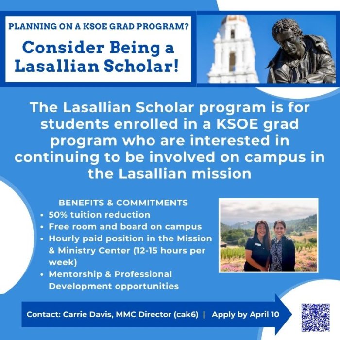 Flyer for Lasallian Scholar program