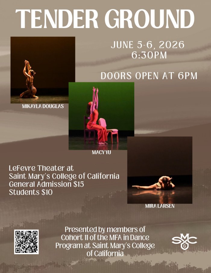 Tender Ground June 5, 6 2026 6:30PM Three dancers in boxes