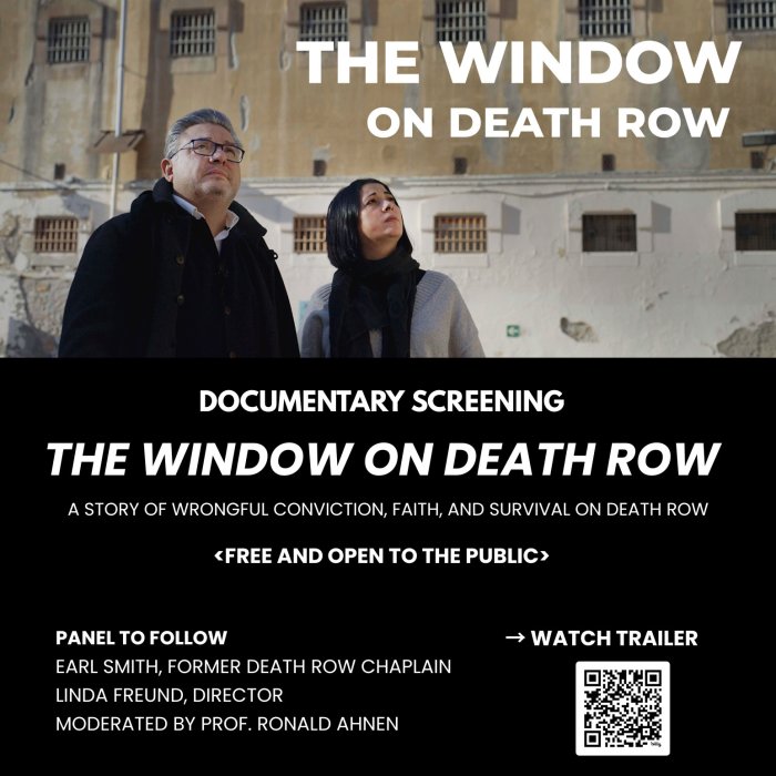 The window on death row documentary screening poster