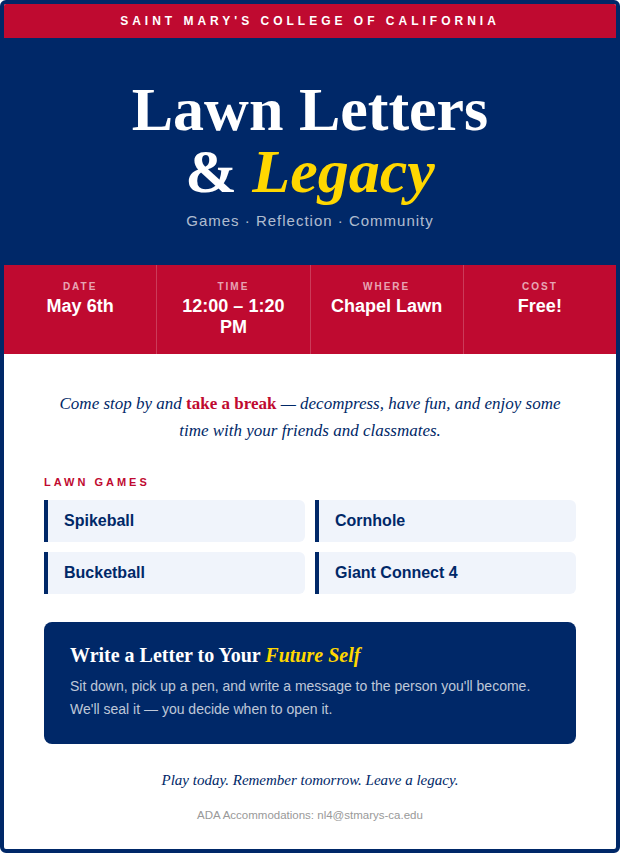 Lawns, Letters and Legacy