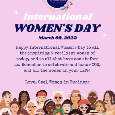 Saint Mary's Gael Women in Business International Women's Day Poster