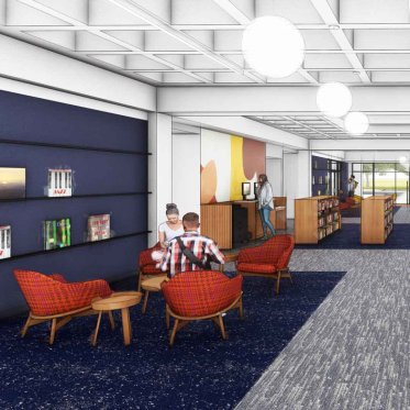 Rending of library seating area