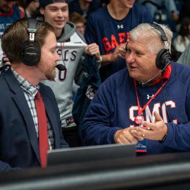 Roger in broadcast booth