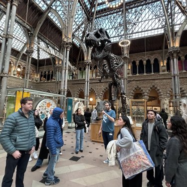Students in a museum