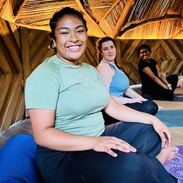 Students doing yoga