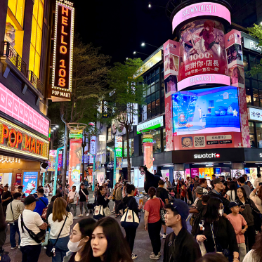 City street at night