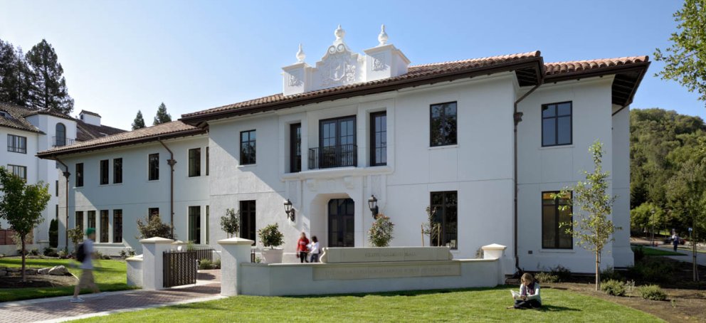 The front of Filippi Academic Hall at Saint Mary's College of California