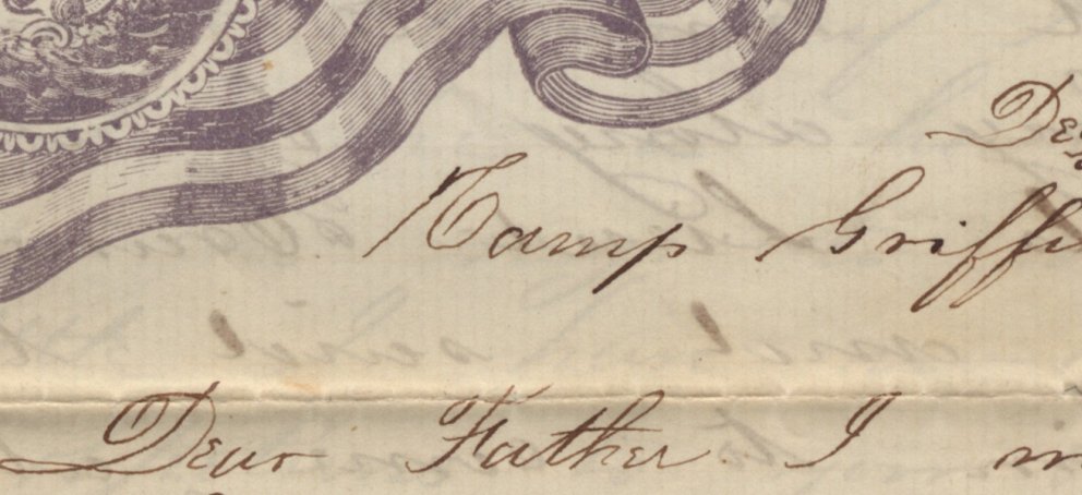 scan of Civil War era letter; "Dear Father"