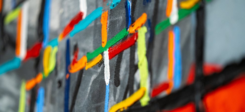 detail image of burning summer painting