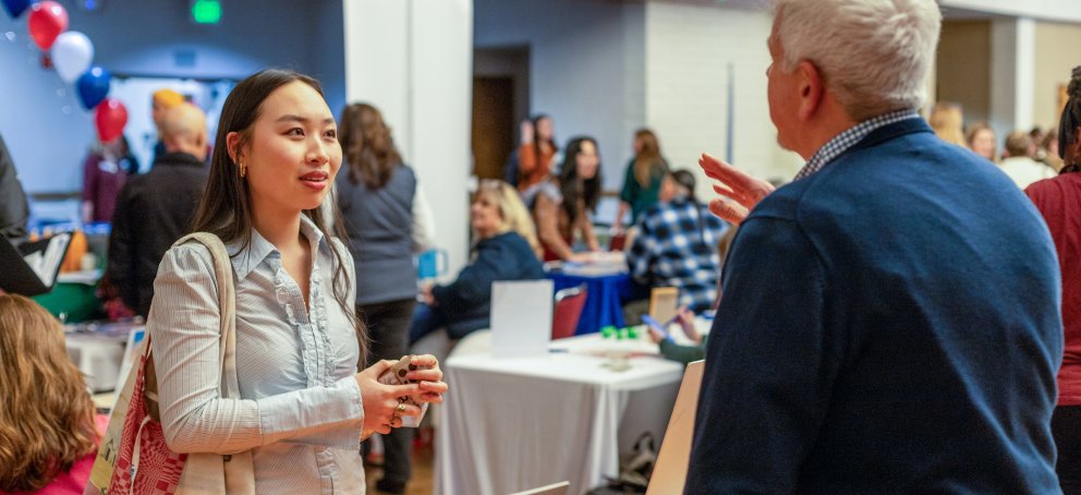 Student at career fair
