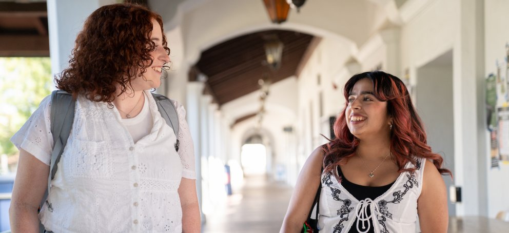 Saint Mary's students walking to class together