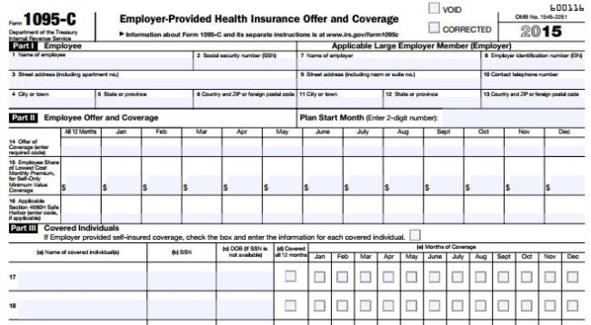 Image of partial 1095 Form