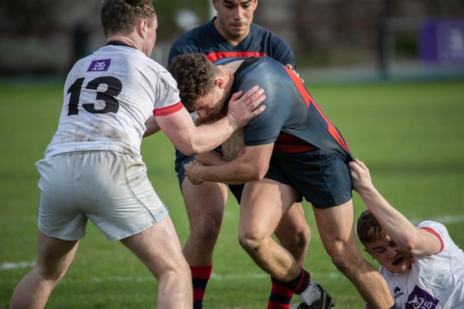 Rugby Player running with Ball