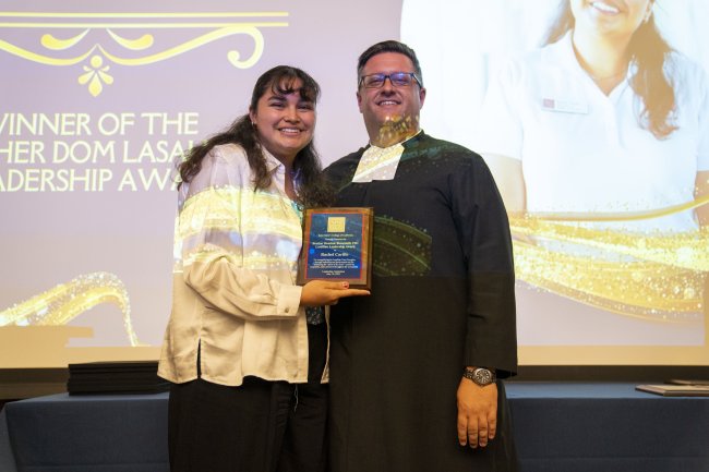 Rachel Carrillo receives the Br Dom Award