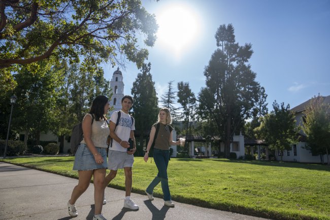 Saint Mary's Students Walking Campus