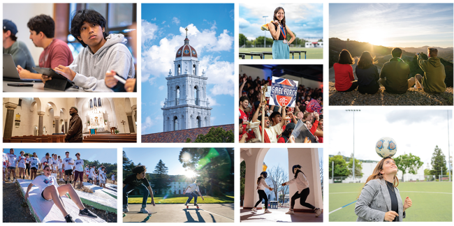 Grid of 10 photographs from the Saint Mary's Campus - from Branding Identity Guidelines, August 2023