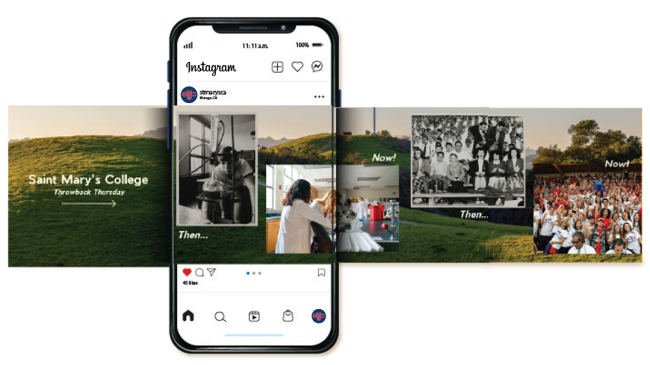 Saint Mary's Instagram Feed Image showing a timeline