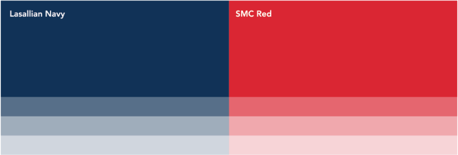 SMC Primary Colors - with text Lasallian Navy and SMC Red - from SMC Branding Guide 2023