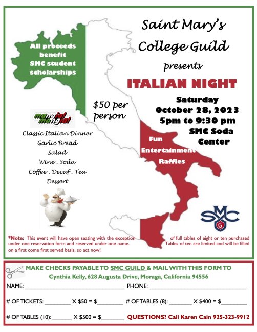 Saint Mary's Guild Italian nignht