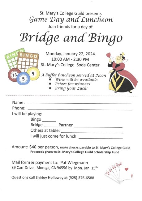 Flier for Guild's Game Day Luncheon