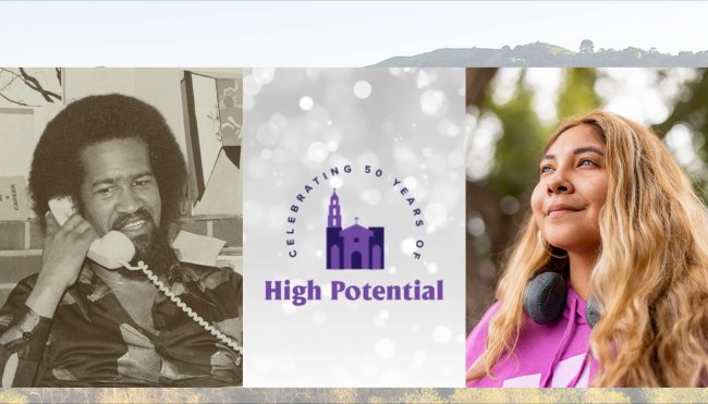 Tom Brown, High Potential 50th anniversary logo, and LaReia Torres