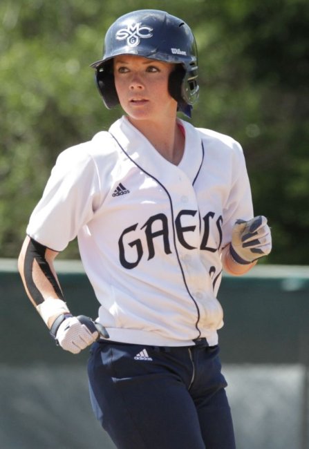 Rebecca Sabatini on a softball field