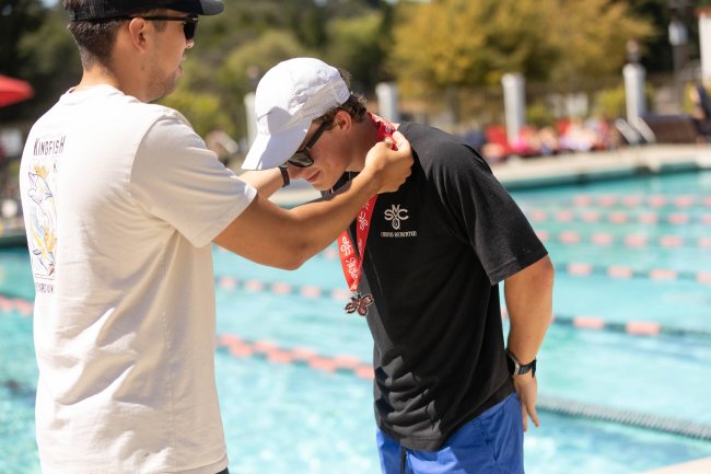 Payton Fox awarded the All Star Champion medal for soccer juggle