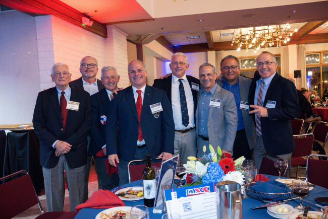 Helping ensure the continued success of Gael Men’s Rugby: From left,  Jim Sell, James Sell ‘87, Andy Odisio, Will LeHarren ‘87, Steve Sell ‘88, Peter Contini ‘87, Adrian Trujillo, Jim Keenan.