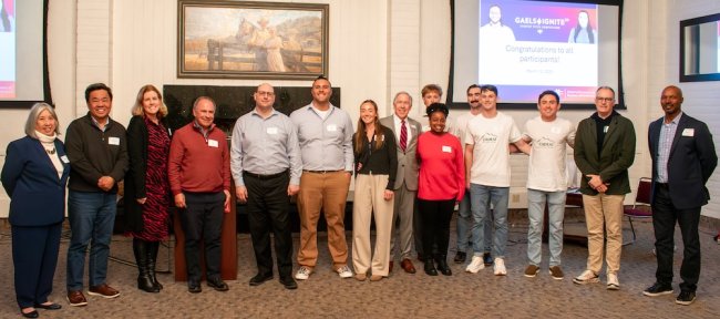 Participants and judges in 2025 Gaels Ignite Competition