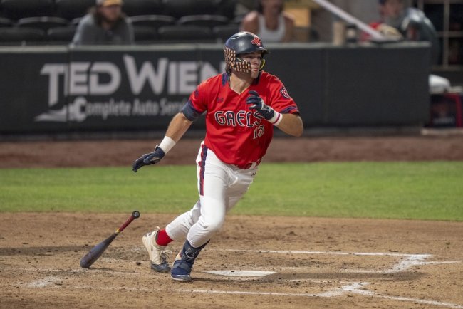 Baseball player Eddie Madrigal in Game 2 of 2025 WCC Championship doubleheader against San Diego