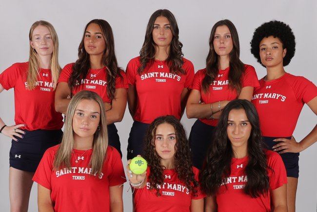 Women's Tennis team on media day for 2024-25 season