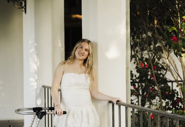 Gracie Martin '25 on campus for grad photo