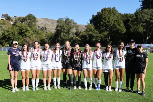 SMC Women's Soccer players and coaches on Nov. 8, 2025