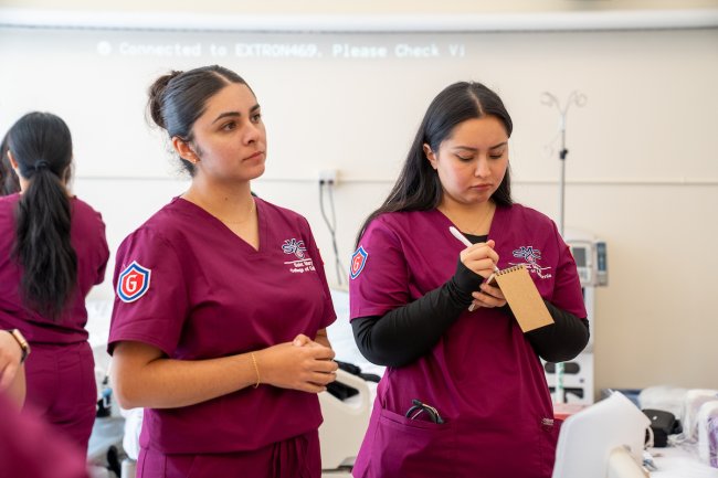 Nursing students in class