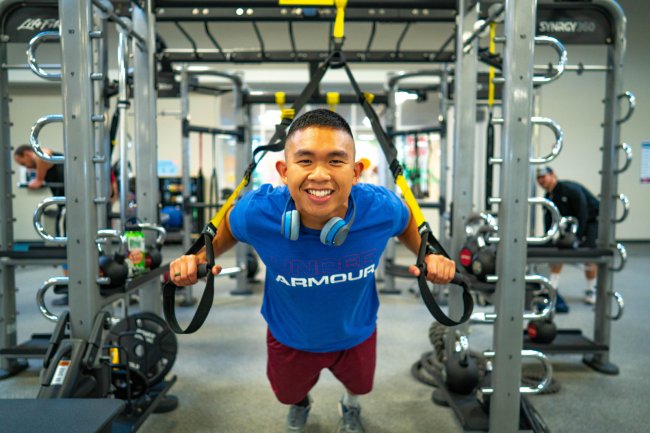 Student at gym