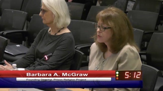 Barbara McGraw testifying before US Commission on Civil Rights in 2024