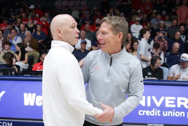 SMC Basketball Head Coach Randy Bennett and Gonzaga Coach Mark Few