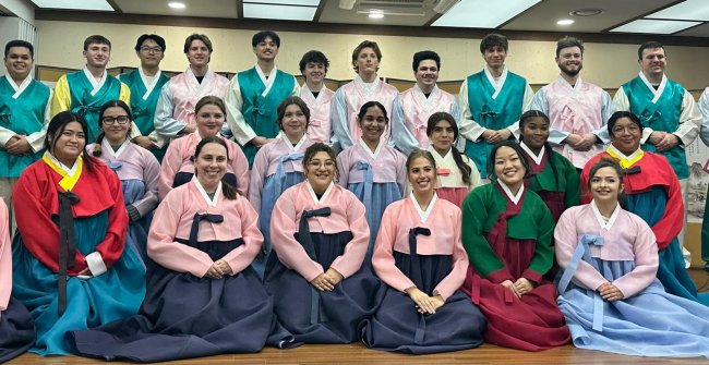 Students in Korean dress