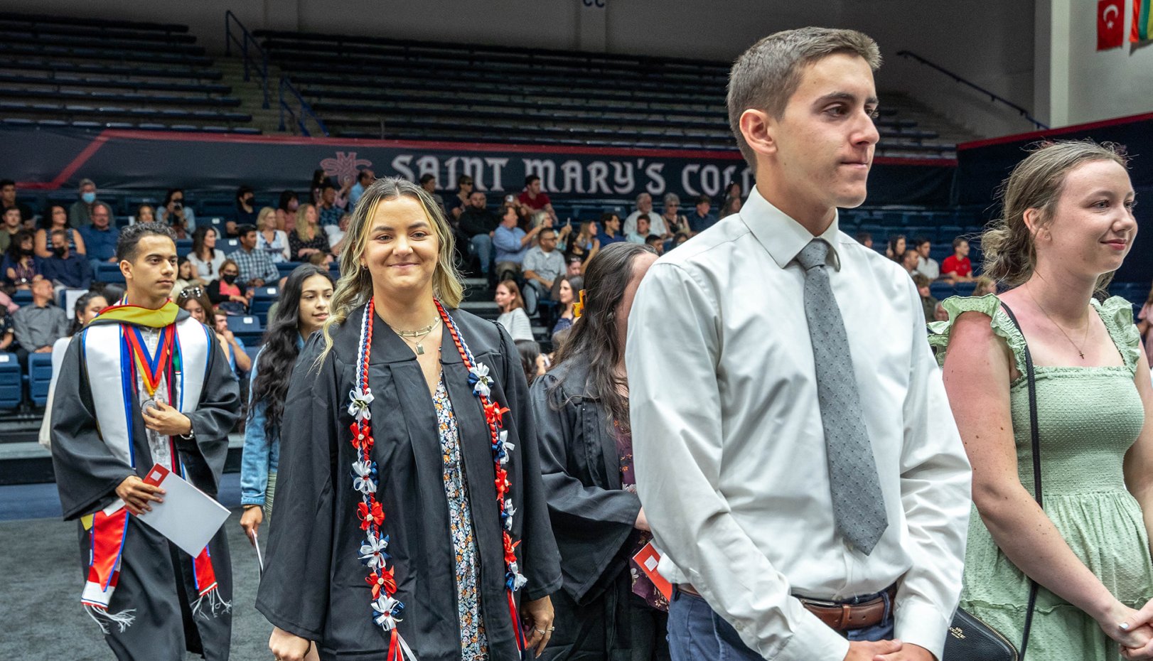 Students processing into UCU Pavillion for the liturgy
