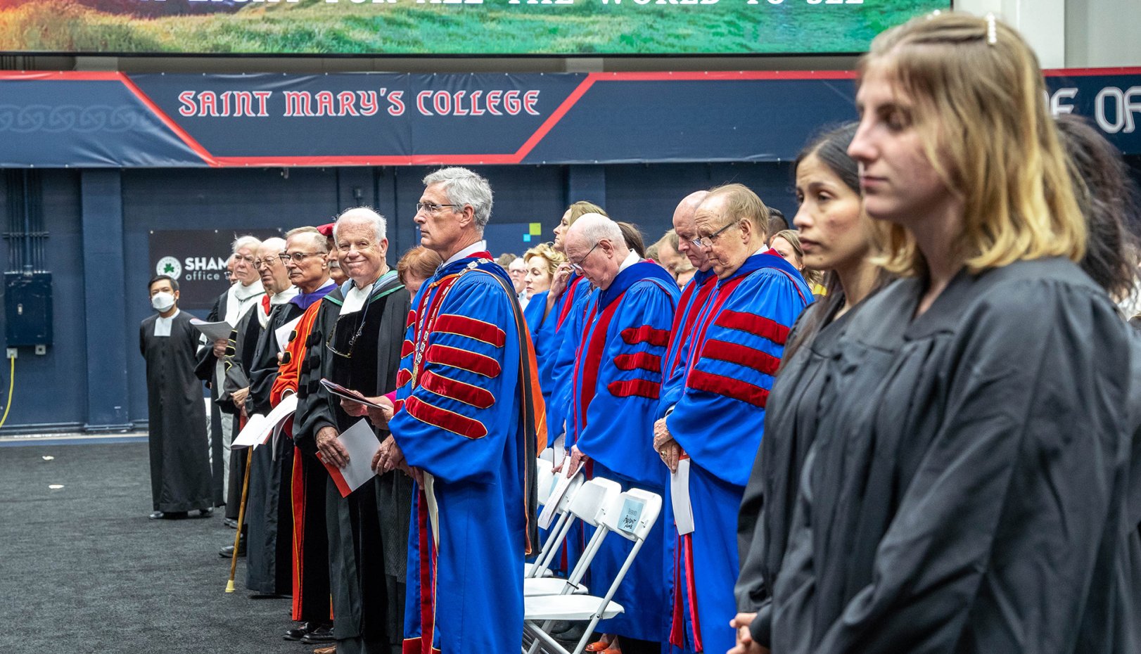 President Plumb, Christian Brothers and officials at the commencement liturgy